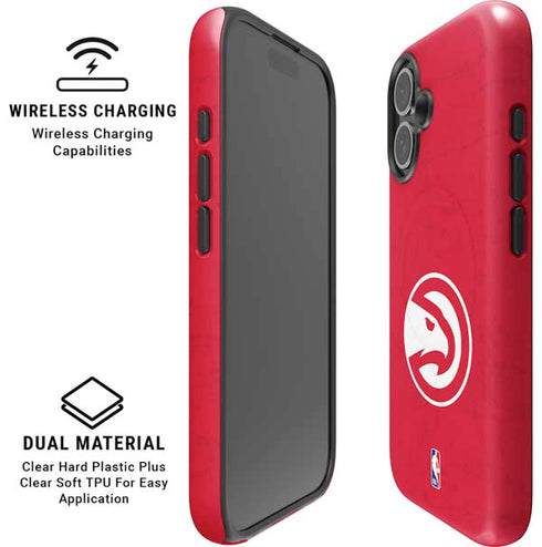 NBA Atlanta Hawks Distressed iPhone 16 Plus Magsafe Impact Case